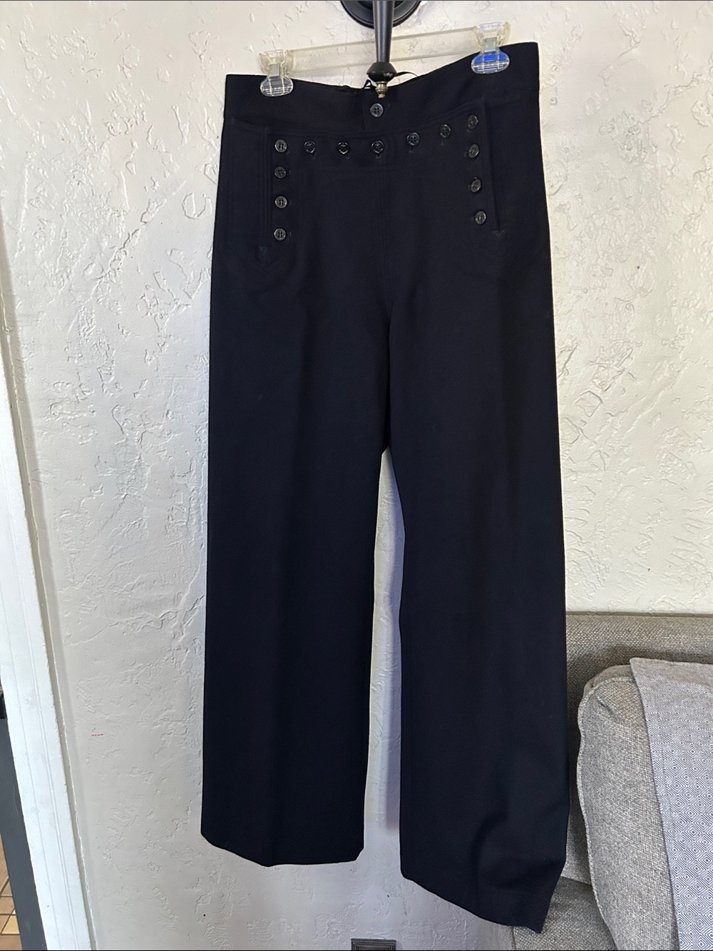 Vintage Authentic U.S Navy Button-Front Crackerjack Trousers 100% Wool
